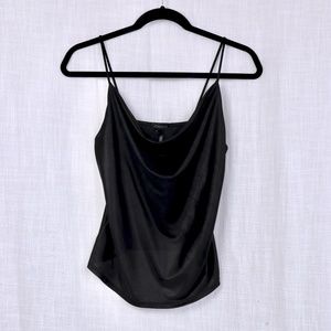 Dynamite Black Satin Cowl-Neck Cami